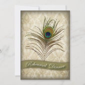 Vintages Damast Pfauenfest Probe einladen Einladung (Vorderseite)