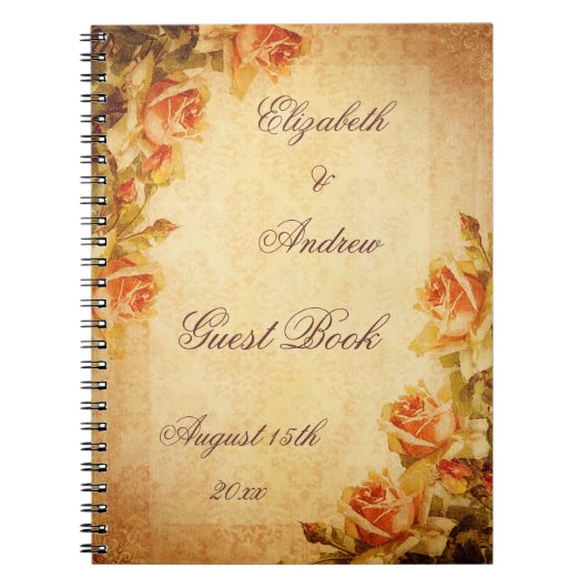 Vintages Damast-Shabby Notizblock (Vorderseite)