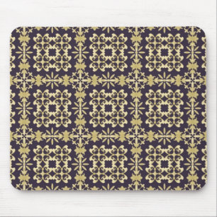 Vintages Damastmuster der Kunst, golden Mousepad