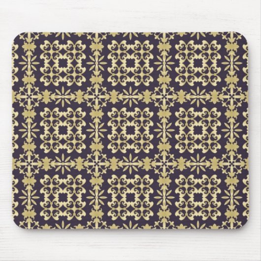 Vintages Damastmuster der Kunst, golden Mousepad (Vorne)