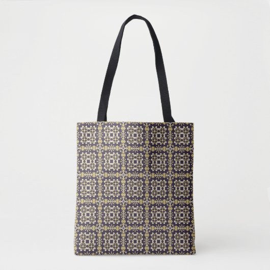 Vintages Damastmuster der Kunst, golden Tasche (Vorderseite)