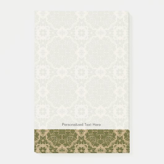 Vintages Damastmuster der Kunst Post-it Klebezettel (Vorderseite)