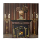 Vintages Dampf-Punk die Kamin-Keramik-Fliese Fliese (Vorderseite)