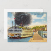 Vintages Dampfboot in St. Louis Missouri Postkarte (Vorne/Hinten)