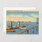 Vintages Dampfboot Wharf, Nantucket, Massachusetts Postkarte (Vorne/Hinten)