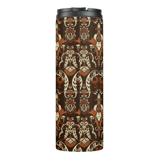 Vintages Dämpfermuster Thermosbecher (Rückseite)