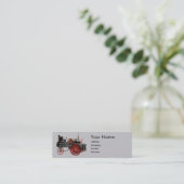 VINTAGES DAMPFLOKOMOTIVES MONOGRAMM MINI VISITENKARTE (Stehend Vorderseite)