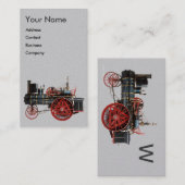 VINTAGES DAMPFLOKOMOTIVES MONOGRAMM VISITENKARTE (Vorne/Hinten)