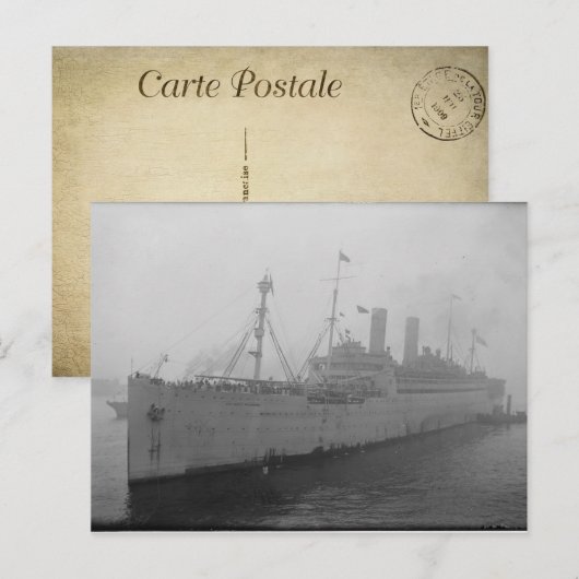 Vintages Dampfschiff Postkarte (Vorne/Hinten)