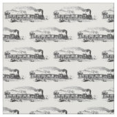 Vintages Dampfzug-Illustrationsmuster Stoff (Muster)