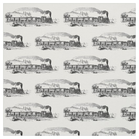 Vintages Dampfzug-Illustrationsmuster Stoff (Muster)