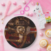 Vintages Dampfzuggetriebe Pappteller (Party)