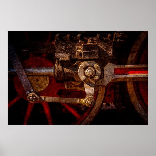 Vintages Dampfzuggetriebe Poster (Vorne)