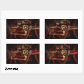 Vintages Dampfzuggetriebe Rechteckiger Aufkleber (Blatt)