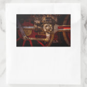 Vintages Dampfzuggetriebe Rechteckiger Aufkleber (Tasche)