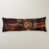 Vintages Dampfzuggetriebe Seitenschläferkissen (Rückseite)