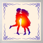 Vintages Dancing Couple Shining Poster (Vorne)