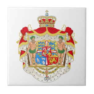 Vintages dänisches königliches Wappen von Dänem Fliese