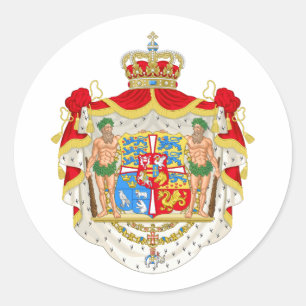 Vintages dänisches königliches Wappen von Dänem Runder Aufkleber