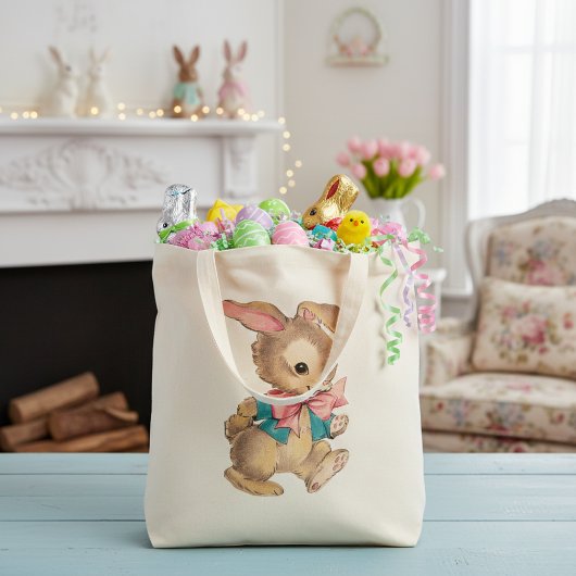 Vintages Dapper Bunny Rabbit aus dem Mittelalter Tragetasche