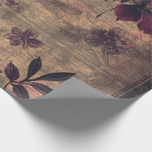 Vintages Dark Gothic Map Geschenk Geschenkpapier (Ecke)