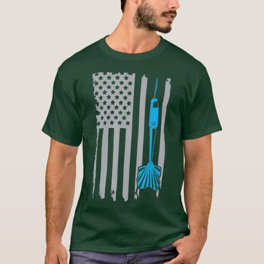Vintages Dart American Flag Graphic T-Shirt (Vorderseite)