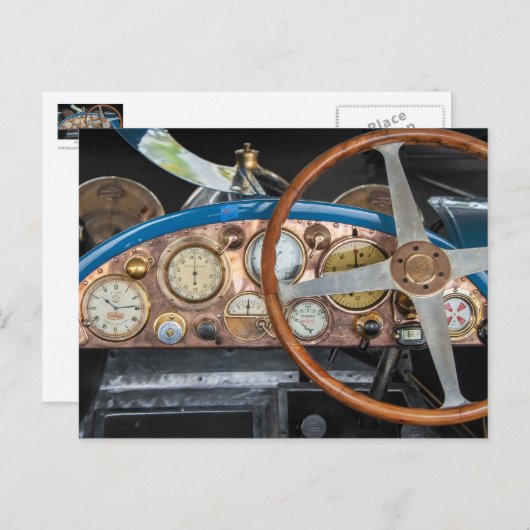 Vintages Dashboard Postkarte (Vorne/Hinten)