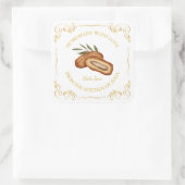 Vintages Datum Jam Square Quadratischer Aufkleber (Tasche)