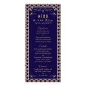 Vintages Déco-Gatsby-Hochzeitsmenü der 20er Jahre Werbekarte (Vorne)