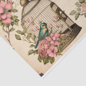 Vintages Decoupage Papier Pink Birdcage Schmetterl (Ausschnitt)