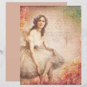 Vintages Decoupage Viktorianische Lady Scrapbook P