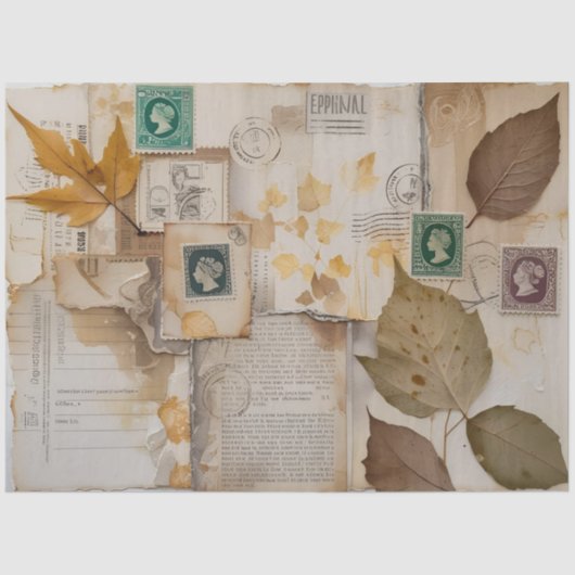 "Vintages Dekopulationspapier der Postkarte - Groß Seidenpapier (Vorderseite)