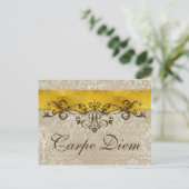 Vintages Dekorantik Gold + Text Postkarte (Stehend Vorderseite)