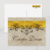 Vintages Dekorantik Gold + Text Postkarte (Vorne/Hinten)