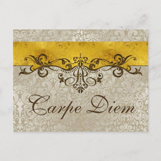 Vintages Dekorantik Gold + Text Postkarte (Vorderseite)