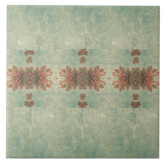 Vintages Dekorations-Duo: Grün und Rotbraun Fliese