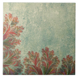 Vintages Dekorations-Duo: Grün und Rotbraun Fliese