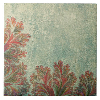 Vintages Dekorations-Duo: Grün und Rotbraun Fliese