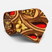 Vintages Dekorationsmuster aus Rot und Gold Krawatte (Gerollt)