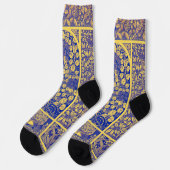 Vintages Dekorationsmuster im botanischen Jugendst Socken (Linkes Detail)