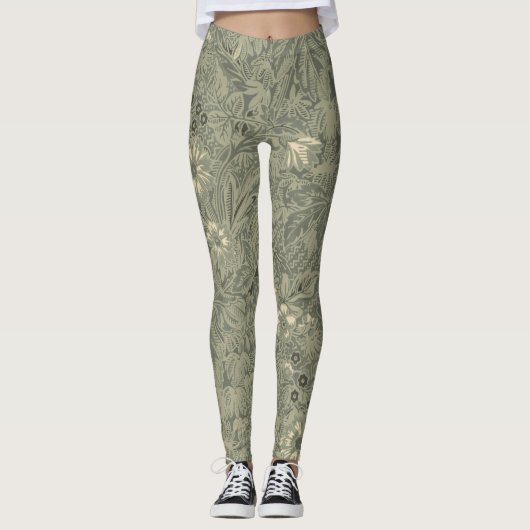 Vintages Dekorationsmuster rustikales botanisches Leggings (Vorderseite)