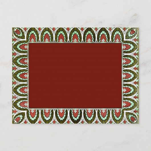 Vintages Dekoratives, benutzerdefiniertes Leerseit Postkarte (Vorderseite)