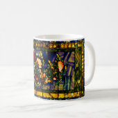Vintages dekoratives, bleihaltiges Glas Kaffeetasse (VorderseiteRechts)