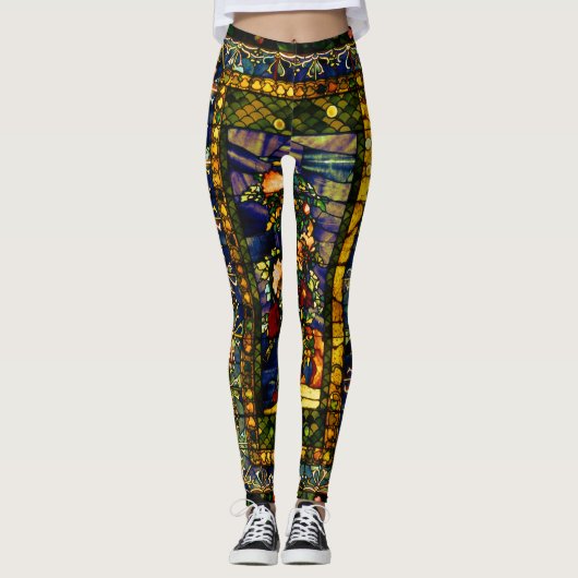 Vintages dekoratives, bleihaltiges Glas Leggings (Vorderseite)