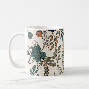 Vintages, dekoratives, nahtloses Muster Kaffeetasse
