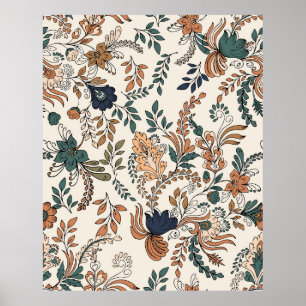 Vintages, dekoratives, nahtloses Muster Poster
