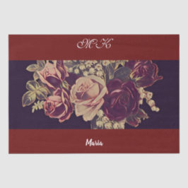 Vintages Dekoupage Burgundy Rose Benutzerdefiniert Seidenpapier