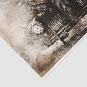 Vintages Dekoupage des alten Autos Seidenpapier (Ausschnitt)