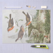 Vintages Dekoupage des Robin Bird Gardens Seidenpapier (Handwerk)