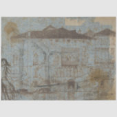 Vintages Dekoupage des rustikalen Texthauses Seidenpapier (Vorderseite)